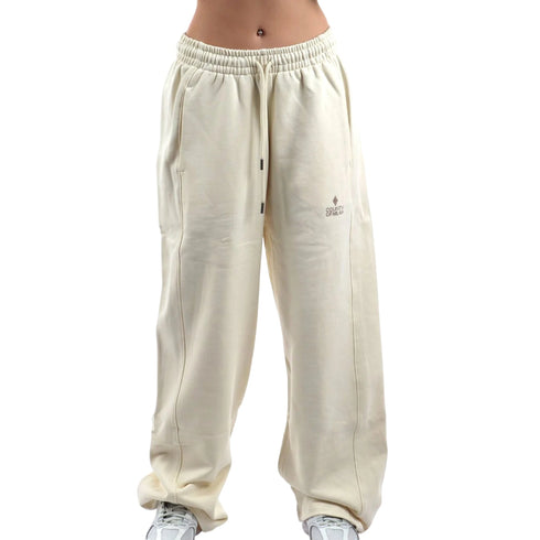 Marcelo Burlon County of Milan Pantaloni sportivi Pantalone Donna largo logo strass XS A25 - COUNTY OF MILAN30031 - LATTE - XS - Francavilla Moda