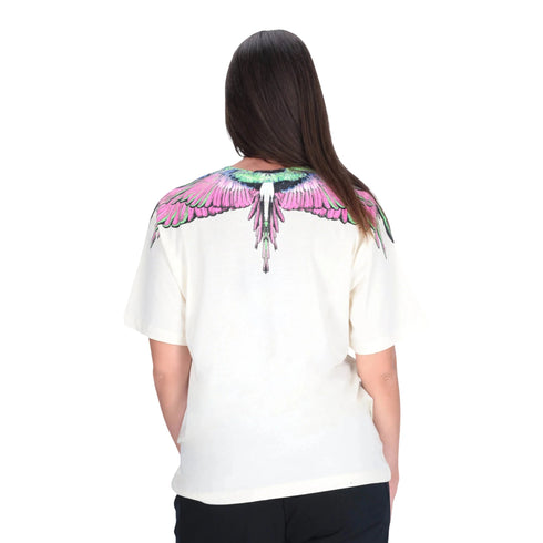 Marcelo Burlon County of Milan T-shirt T-shirt Donna regular con grafica XS A25 - COUNTY OF MILAN30001 - LATTE PINK - XS - Francavilla Moda