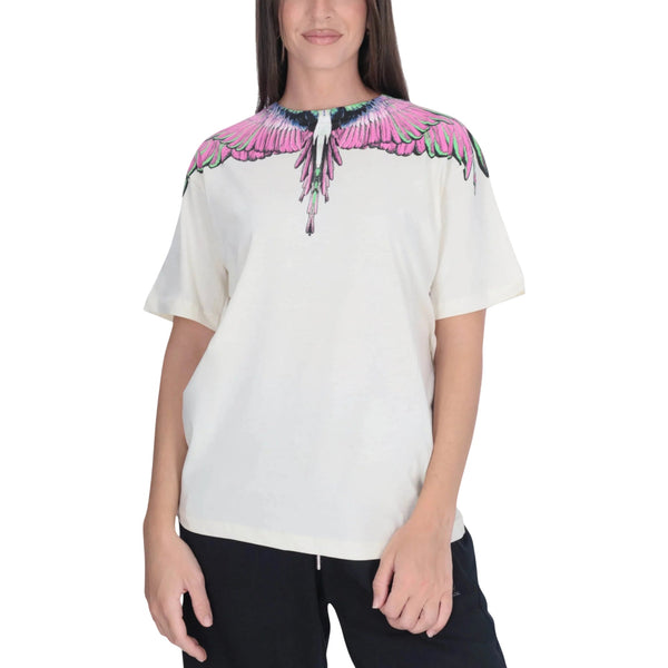 Marcelo Burlon County of Milan T-shirt T-shirt Donna regular con grafica XS A25 - COUNTY OF MILAN30001 - LATTE PINK - XS - Francavilla Moda