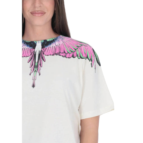 Marcelo Burlon County of Milan T-shirt T-shirt Donna regular con grafica XS A25 - COUNTY OF MILAN30001 - LATTE PINK - XS - Francavilla Moda