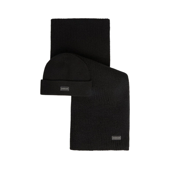 Gift box Cappello e Sciarpa Uomo, a costine, con logo in gomma applicato