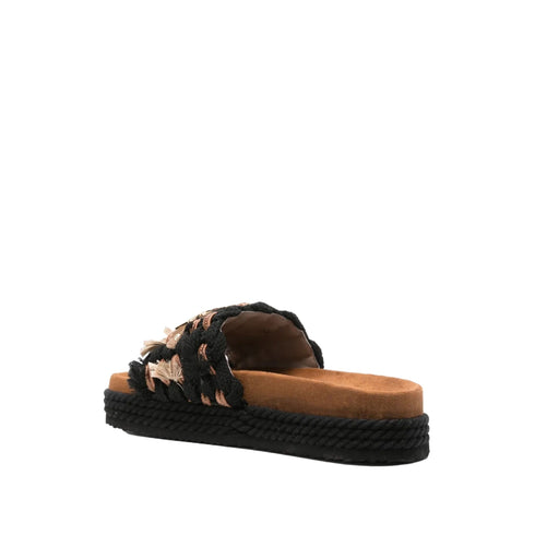 Mou Ciabatta Ciabatta Donna monofascia con frange 36 P26-MOUSW451008K-BLA-36 - Francavilla Moda