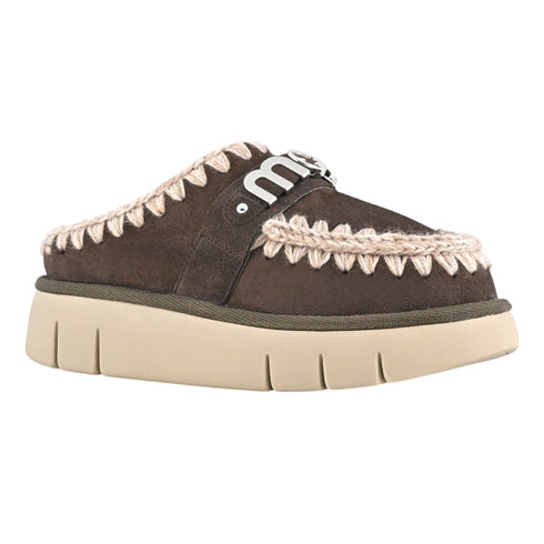 MOU Sabeau Sabot Donna in montone BOUNCE CLOG METAL LOGO 36 A25-MOUFW531001A-MOCHA-36 - Francavilla Moda
