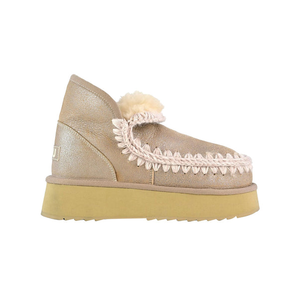 MOU Stivali Stivaletto Donna Mini Eskimo Platform metalic 36 - Francavilla Moda