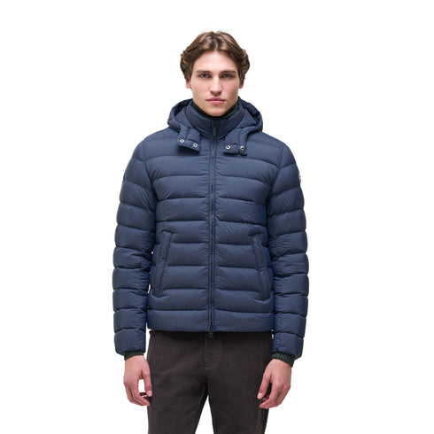 Piumino Uomo imbottito in piuma d'anatra, con chiusura frontale full zip