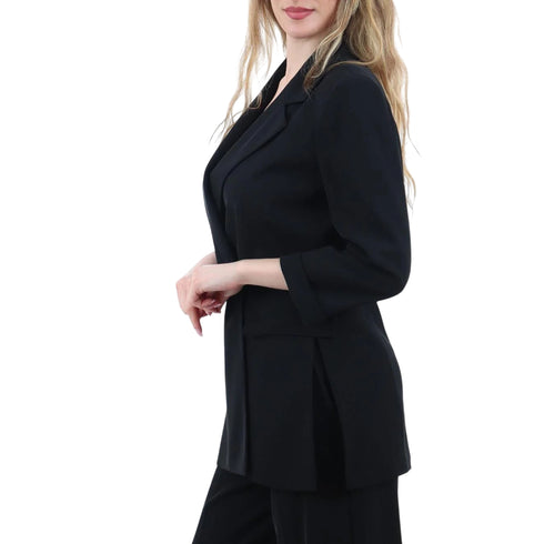 Giacca Donna doppiopetto con spacchi nero