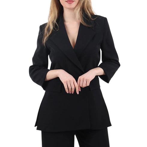 Giacca Donna doppiopetto con spacchi nero