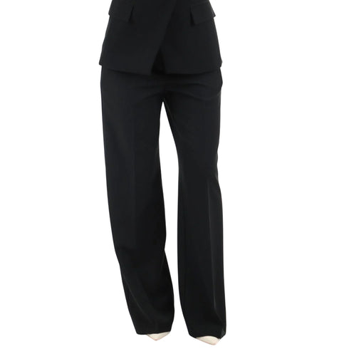 Pantalone Donna a palazzo in tessuto tecnico nero