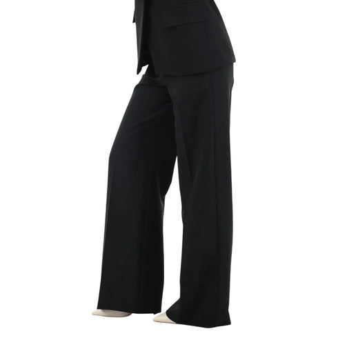 Pantalone Donna a palazzo in tessuto tecnico nero