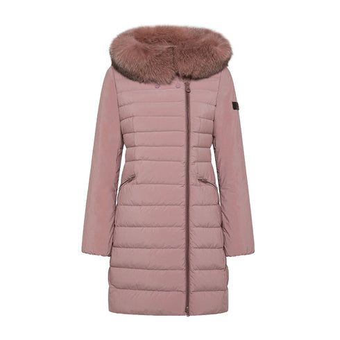 PEUTEREY Piumino lungo Piumino Donna Seriola zip laterale Rosa - Francavilla Moda