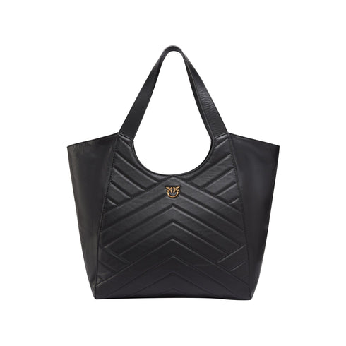 PINKO Borsa a spalla Borsa Donna shopper logo Love Birds Nero oro - Francavilla Moda