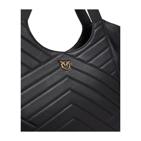 PINKO Borsa a spalla Borsa Donna shopper logo Love Birds Nero oro - Francavilla Moda