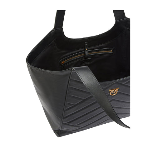 PINKO Borsa a spalla Borsa Donna shopper logo Love Birds Nero oro - Francavilla Moda