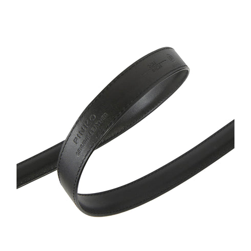 Pinko Cintura Cintura Donna Love Berry in pelle 2cm Nero argento P25 - PINKO 100143A0F1 - Z99O - XS - Francavilla Moda