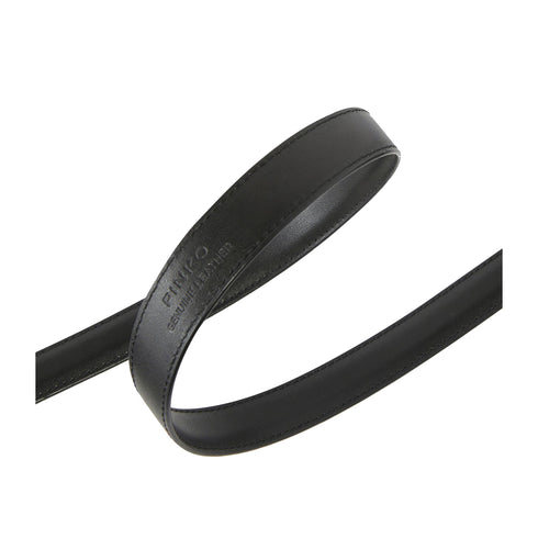 Pinko Cintura Cintura Donna Love Berry in pelle 2cm Nero oro P25 - PINKO 100143A0F1 - Z99Q - XS - Francavilla Moda