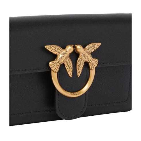 Pinko Portafoglio Portafoglio Donna Love Bag Simply Nero oro - Francavilla Moda