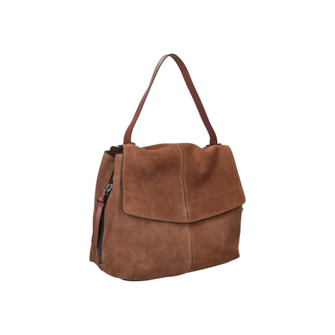 Borsa a spalla grande Lampetra in camoscio