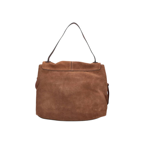 Borsa a spalla grande Lampetra in camoscio retro