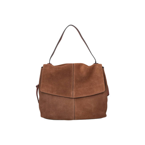 Borsa a spalla grande Lampetra in camoscio