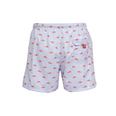 Red Mare Costume Costume Uomo con stampa Pesciolino Bianco corallo - Francavilla Moda