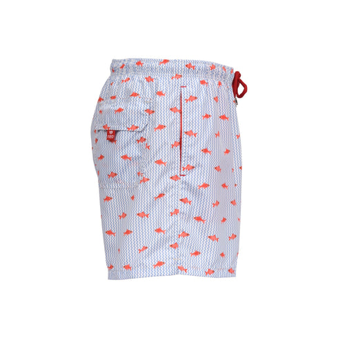 Red Mare Costume Costume Uomo con stampa Pesciolino Bianco corallo - Francavilla Moda