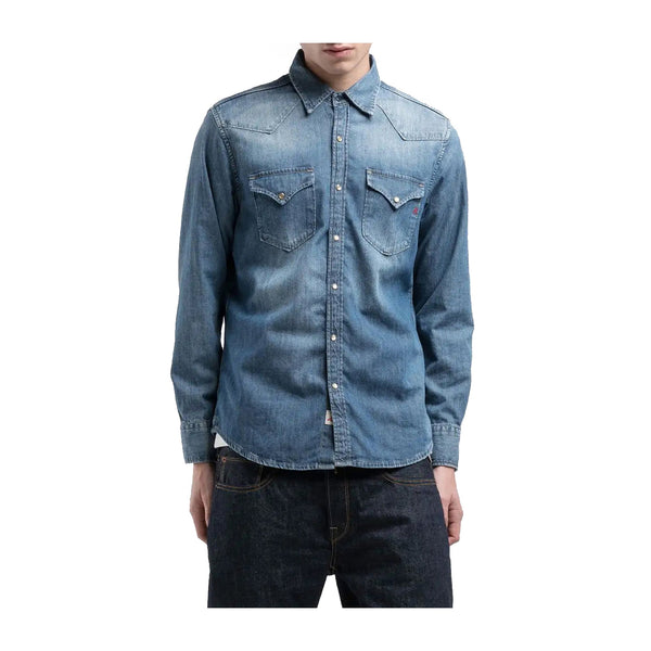 REPLAY Camicia casual Camicia Uomo in denim con taschine Jeans medio P25 - REPLAYM4023C28C80A - 009 - M - Francavilla Moda