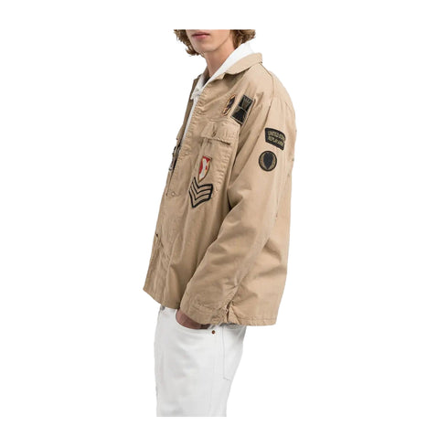 Replay Giacca overshirt Giacca Uomo Overshirt con applicazioni Beige P25 - REPLAYM8445H85172 - 568 - M - Francavilla Moda