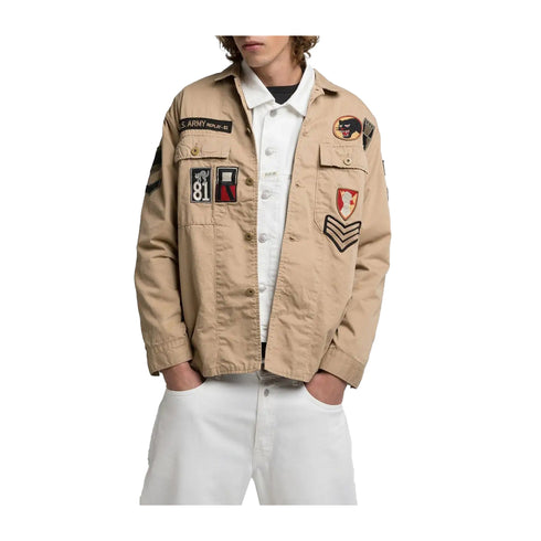 Replay Giacca overshirt Giacca Uomo Overshirt con applicazioni Beige P25 - REPLAYM8445H85172 - 568 - M - Francavilla Moda