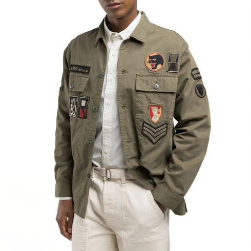 Replay Giacca overshirt Giacca Uomo Overshirt con applicazioni Verde - Francavilla Moda