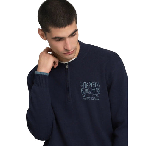 Replay Maglia Maglia Uomo Cester mezza zip S A25 - REPLAYUK488623538 - 780 - S - Francavilla Moda