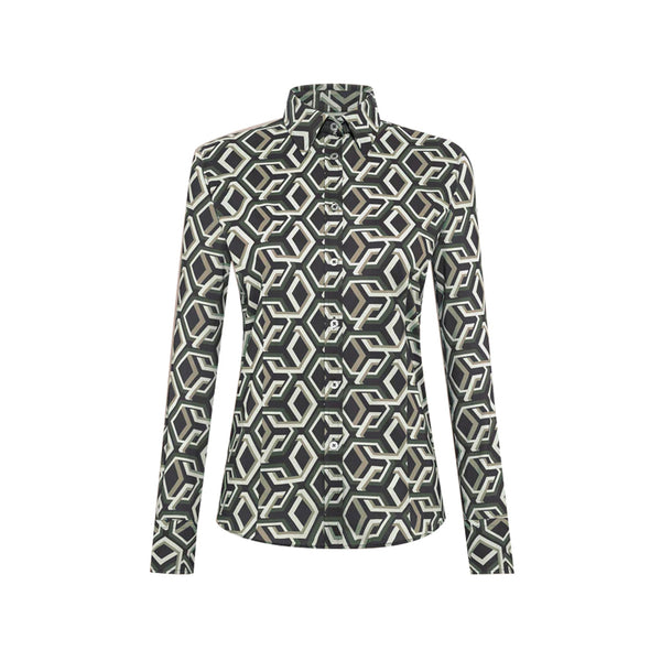 RRD Camicia casual Camicia Donna fantasia optical Nero ecru - Francavilla Moda