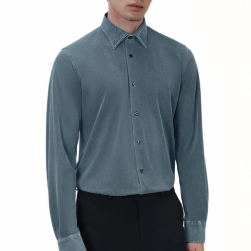 RRD Camicia casual Camicia Uomo Piquet Tecno Wash Blu A24 - RRDW24255 - 60 - 46 - Francavilla Moda