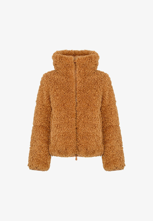 Save The Duck Giacca imbottita Piumino Donna KENNIE in shearling animal free 0 A25-SAVE THE DUCKD31990WKURL21-40043-0 - Francavilla Moda
