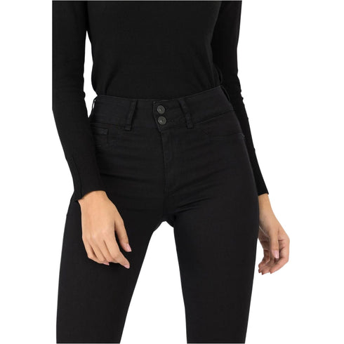 Tiffosi Jeans Jeans Donna cinque tasche a vita alta Nero - Francavilla Moda