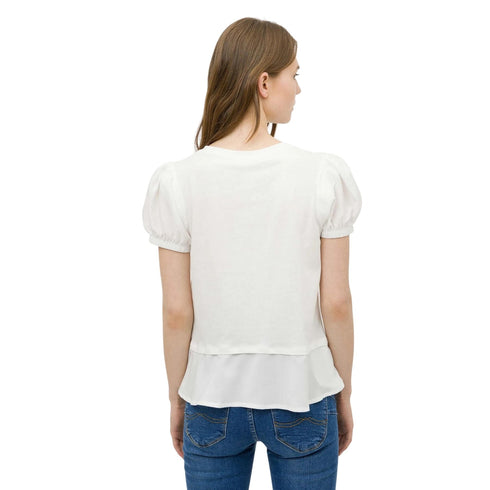 Tiffosi T-Shirt T-shirt Donna con scollo tondo Beige P22-TIFFOSI10044306-110-XS - Francavilla Moda