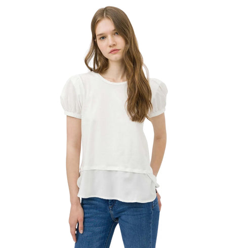 Tiffosi T-Shirt T-shirt Donna con scollo tondo Beige P22-TIFFOSI10044306-110-XS - Francavilla Moda