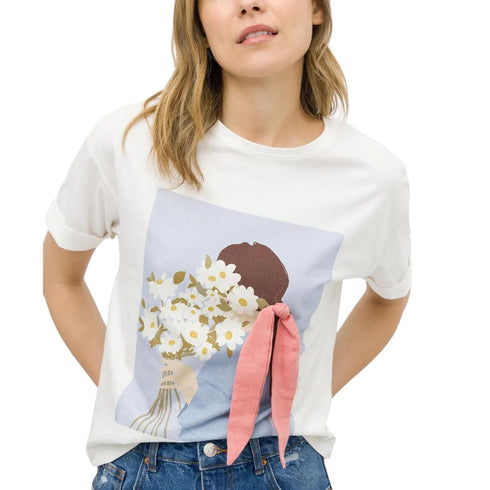 Tiffosi T-Shirt T-shirt Donna girocollo con stampa Beige - Francavilla Moda