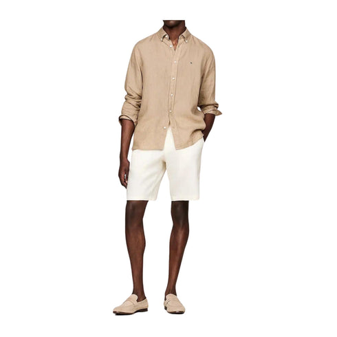 Tommy Hilfiger Bermuda Bermuda Uomo Harlem in lino Panna - Francavilla Moda