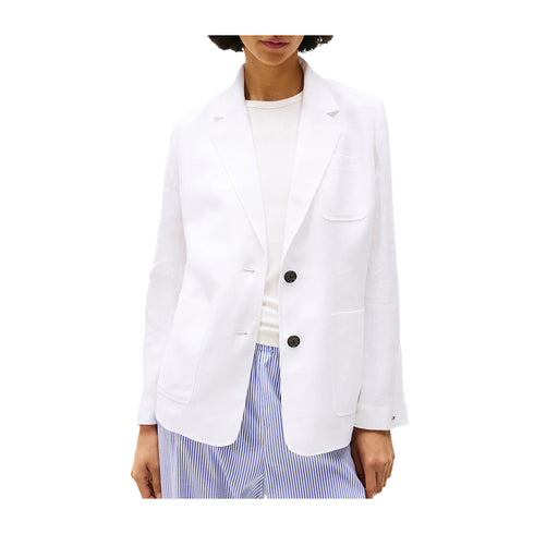 Tommy Hilfiger Giacca blazer Blazer Donna in lino con taschino 34 - Francavilla Moda