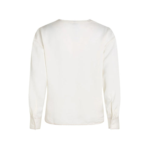 Tommy Hilfiger Blusa Blusa Donna a V in viscosa Bianco - Francavilla Moda