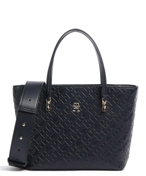 Tommy Hilfiger Shopper Borsa Donna shopper TH monogram Blu - Francavilla Moda