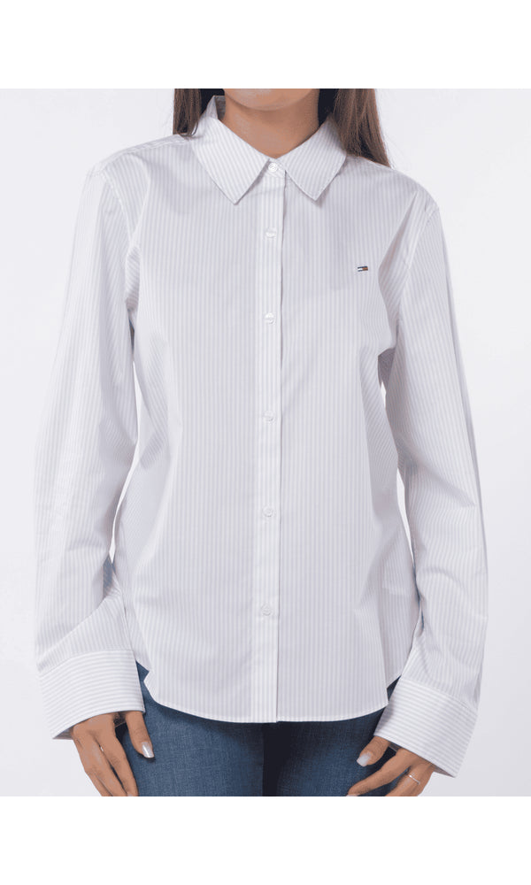 Tommy Hilfiger Camicia casual Camicia da donna in popeline a righe 34 - Francavilla Moda