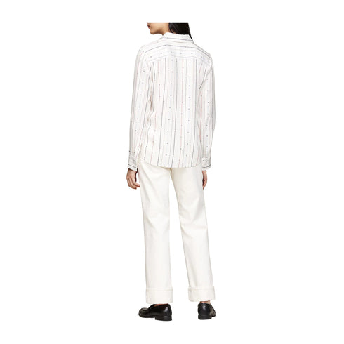 Tommy Hilfiger Camicia casual Camicia Donna a righe con fiocco Bianco - Francavilla Moda