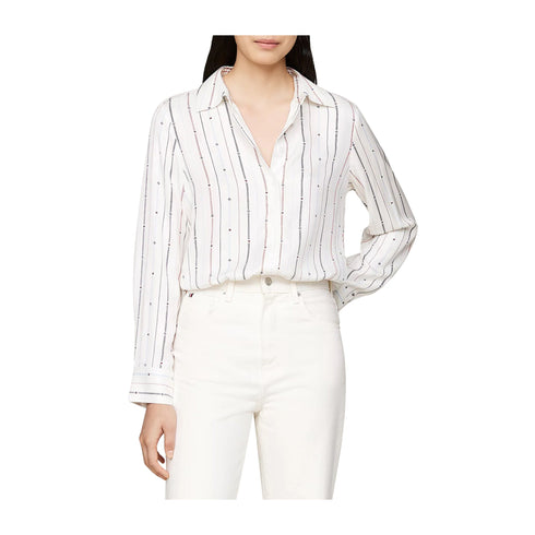 Tommy Hilfiger Camicia casual Camicia Donna a righe con fiocco Bianco - Francavilla Moda