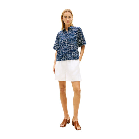 Tommy Hilfiger Camicia Camicia Donna in lino a manica corta XS P26-TOMMY HILFIGERWW48925-YCF-XS - Francavilla Moda