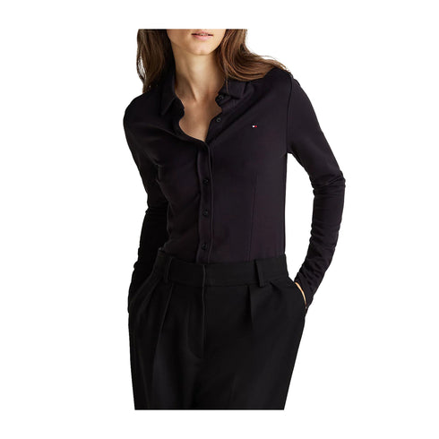 Tommy Hilfiger Camicia casual Camicia Donna slim in viscosa Blu A24 - TOMMY HILFIGERWW42906 - DW5 - S - Francavilla Moda