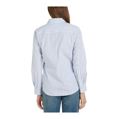 Tommy Hilfiger Camicia casual Camicia Donna Stripe regular Bianco celeste A24 - TOMMY HILFIGERWW42274 - 03H - 36 - Francavilla Moda