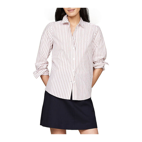 Tommy Hilfiger Camicia casual Camicia Donna Stripe regular Bianco rosso - Francavilla Moda