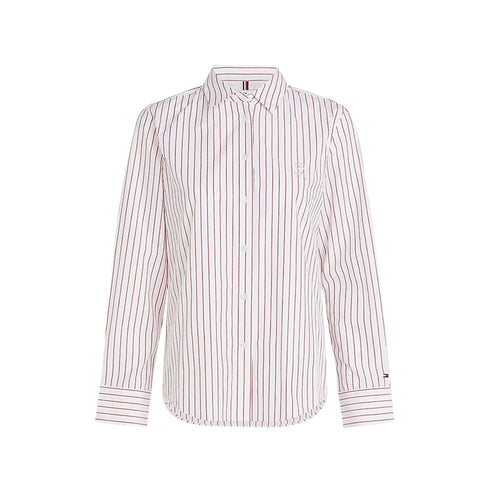 Tommy Hilfiger Camicia casual Camicia Donna Stripe regular Bianco rosso - Francavilla Moda