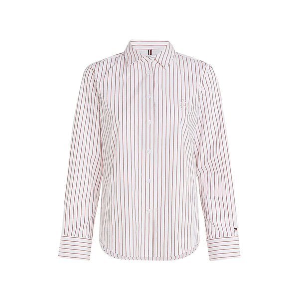 Tommy Hilfiger Camicia casual Camicia Donna Stripe regular Bianco rosso - Francavilla Moda